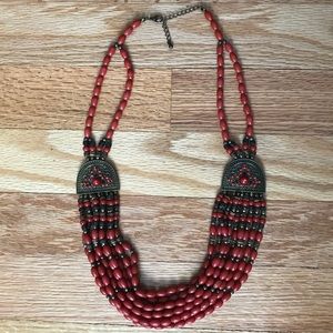 Vintage inspired beaded statement necklace